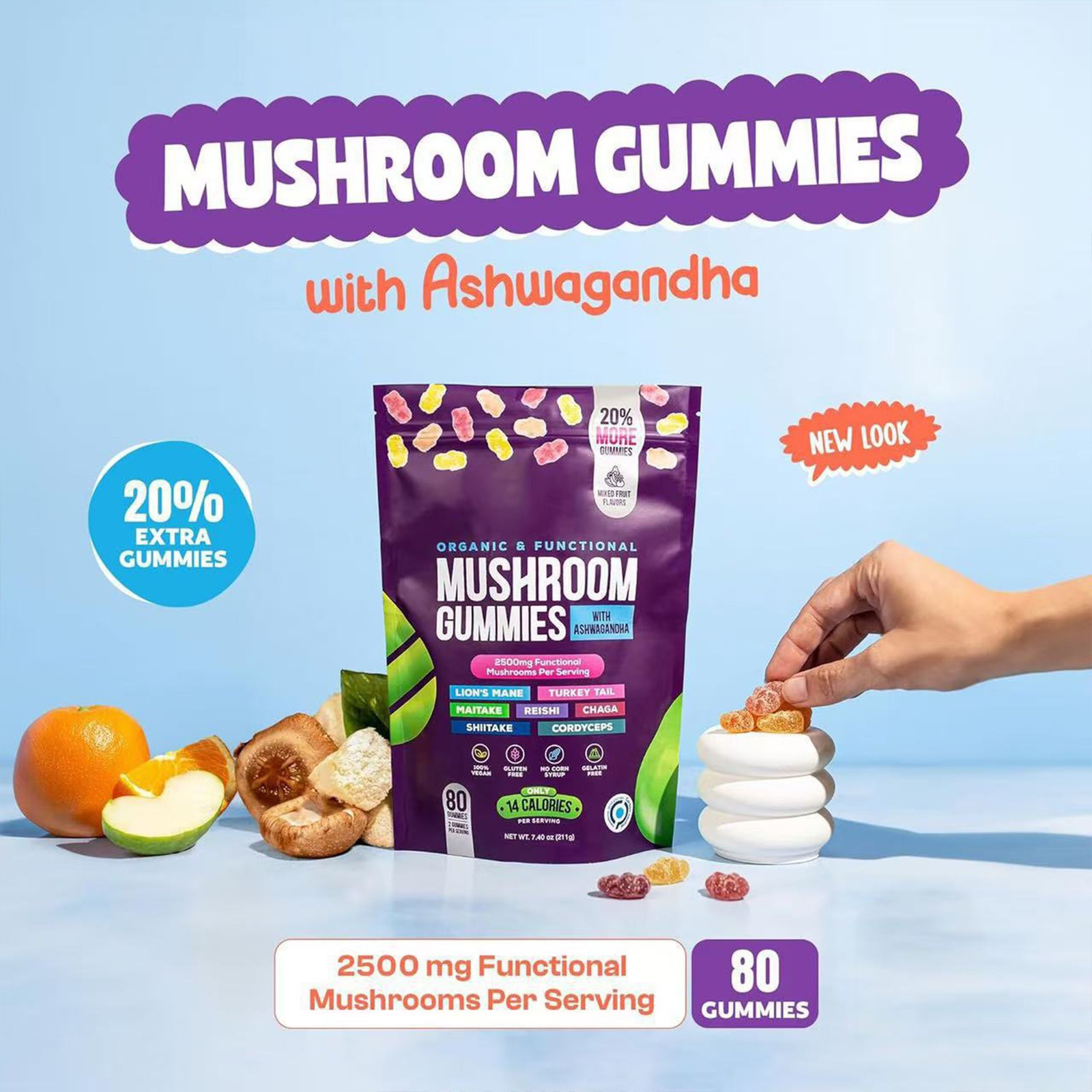 1~2x Mushroom Gummies/ Premium Feminine Balance Gummies/ Spicy Cubes Gummies
