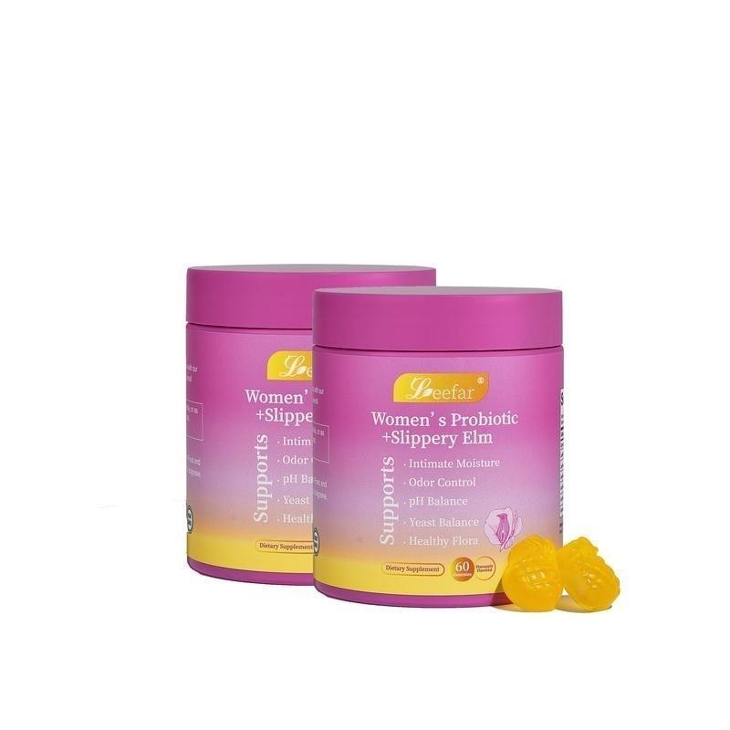 NEW Leefar Women’s Probiotic Slippery Elm Pineapple 60 gummies