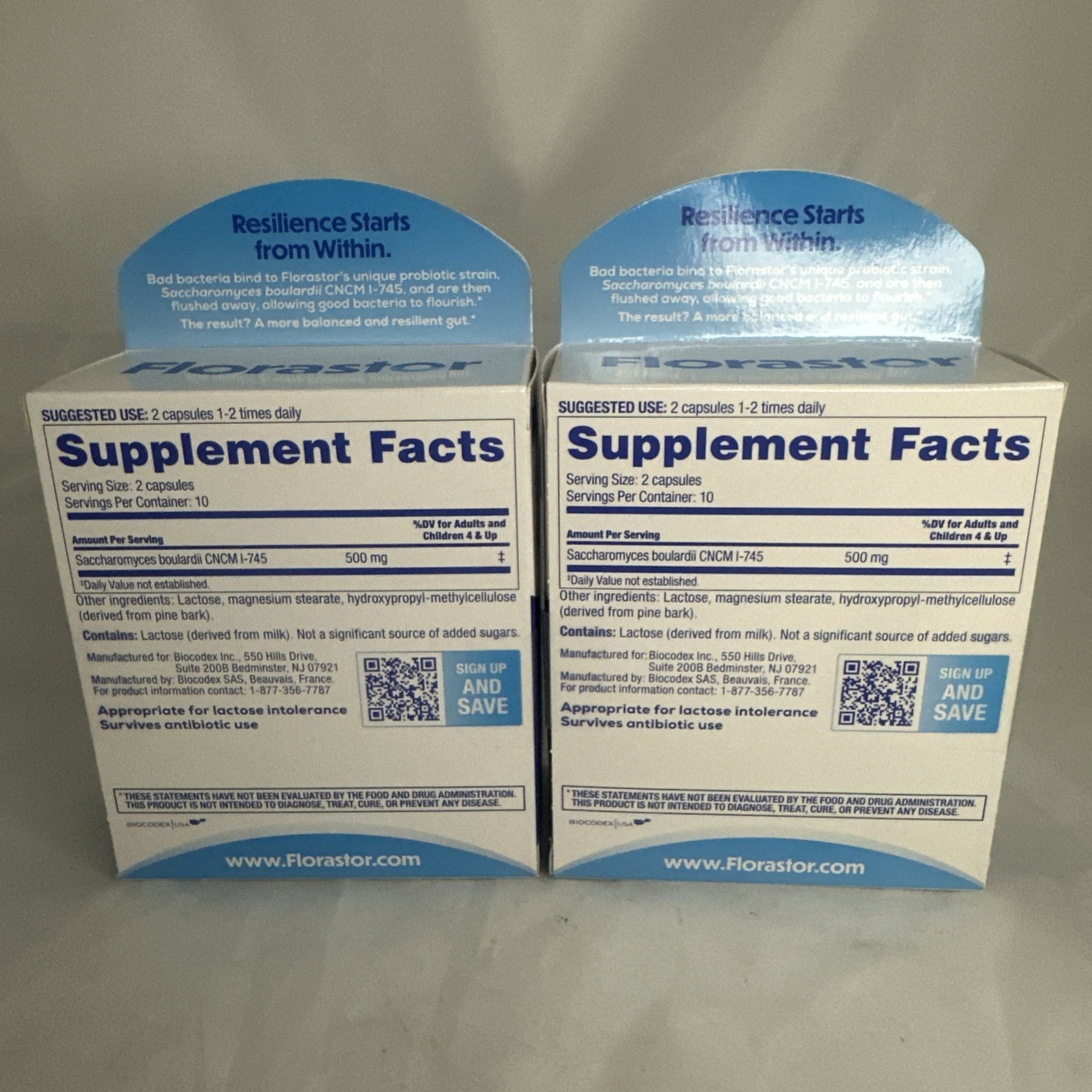 Florastor Unisex Daily Probiotic Supplement, Saccharomyces Boulardii, 20 Count