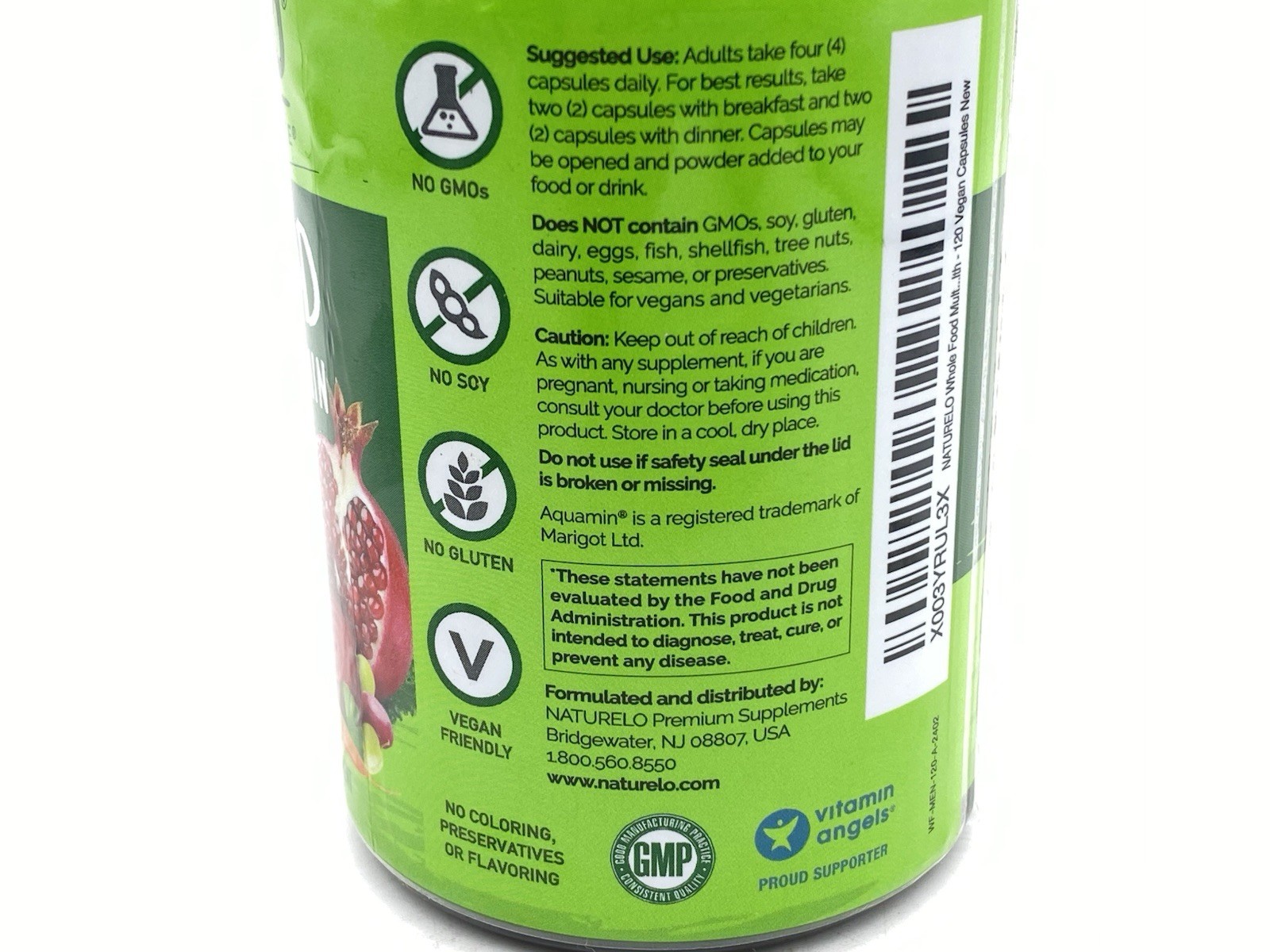 NATURELO Whole Food Multivitamin for Men – 120 Vegetarian Capsules