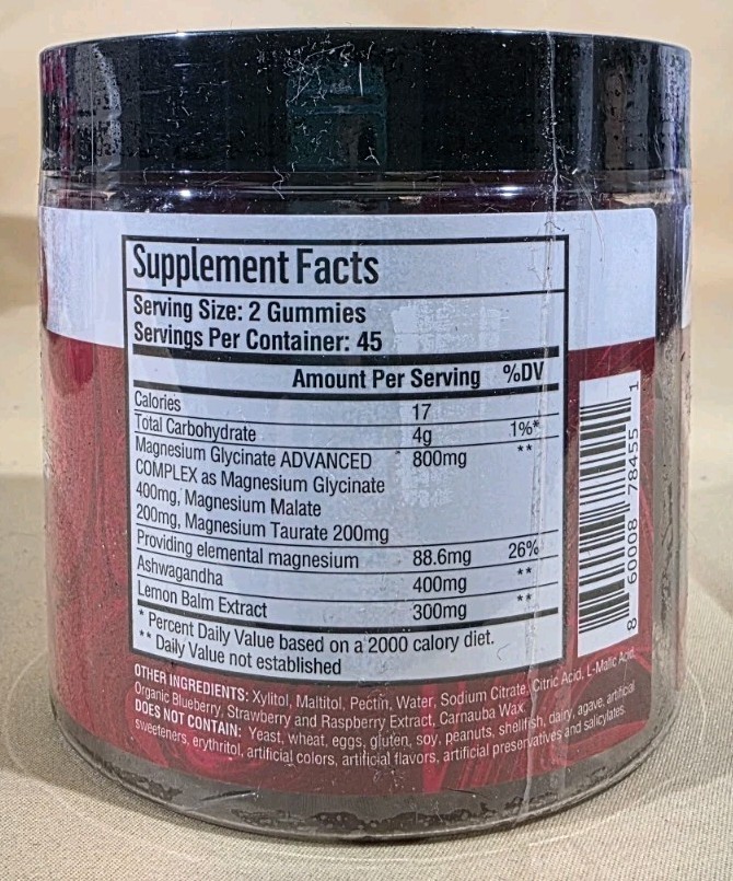 Adndale Magnesium Glycinate Gummies 400mg With Ashwagandha Sugar Free 90 Ct