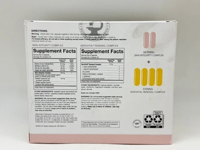 SEROVITAL Skin Revive 40 Day Pack 240 Capsules Skin Hydration EXP 04/27