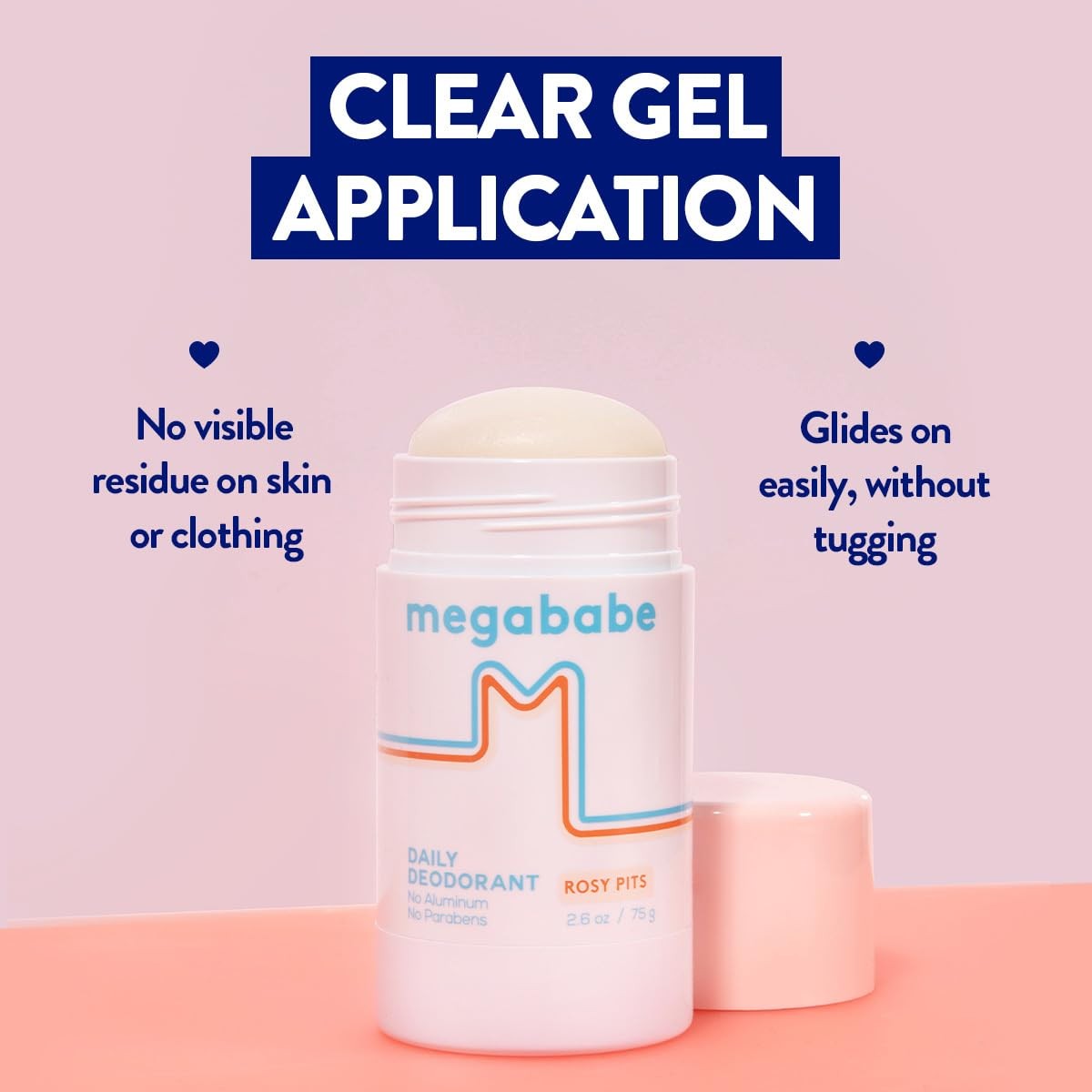 Megababe Daily Deodorant – Rosy Pits with 72 hour Odor 2.6 Ounce (Pack of 1)