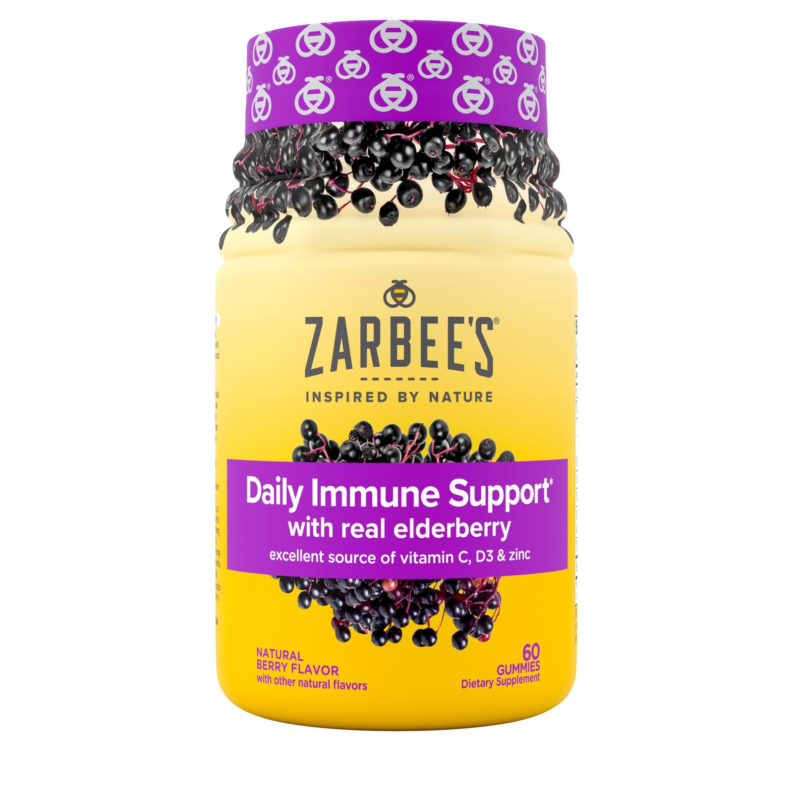 Zarbee’s Daily Immune Support* Gummies with Real Elderberry, Vitamins A, 60ct