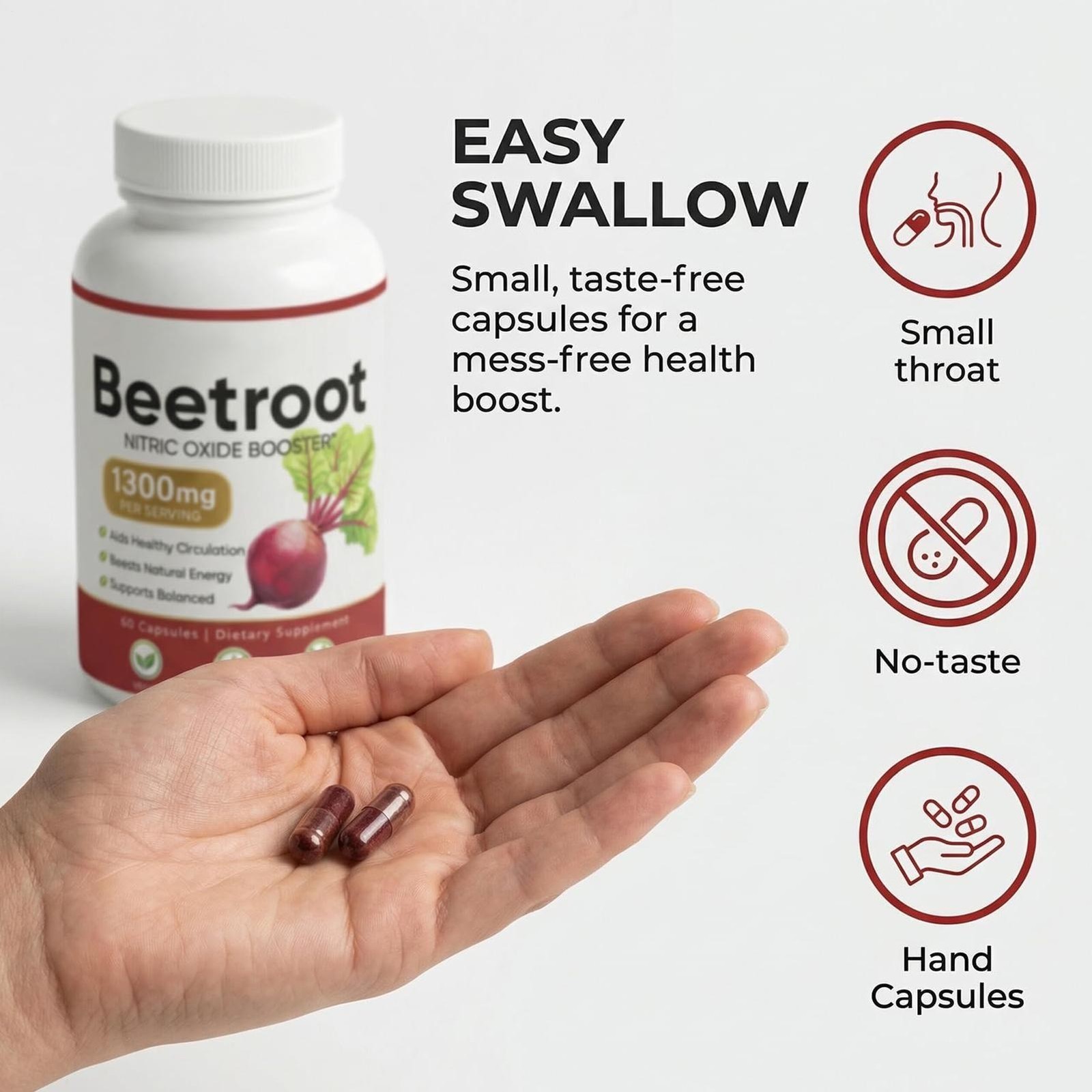 Lemeli Beetroot – 1300mg, Lemeli Beet Root Supplement 60 Capsules-New