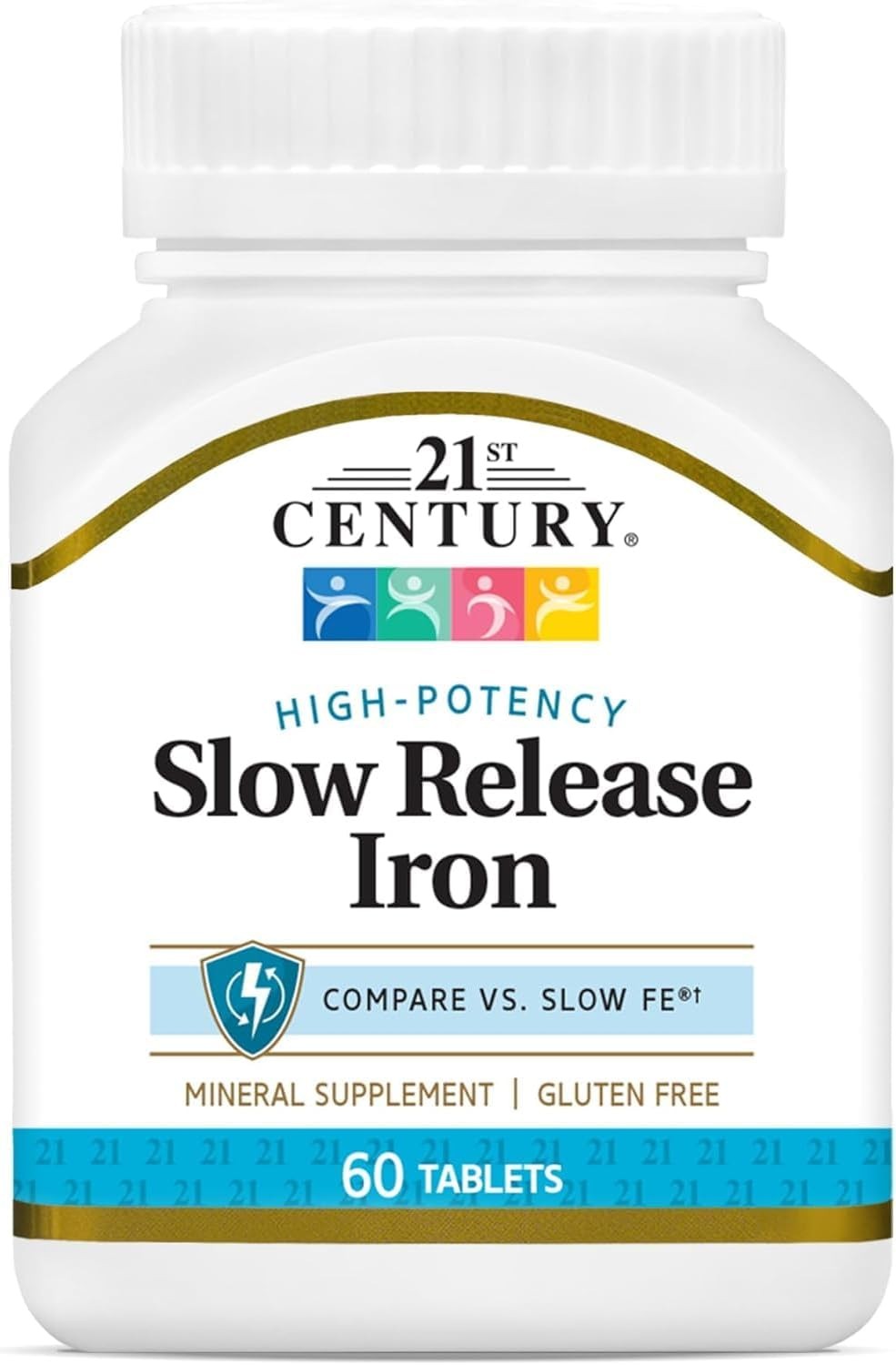 21st Century Slow Release Iron Tablets, 60 Count (Pack of 3)