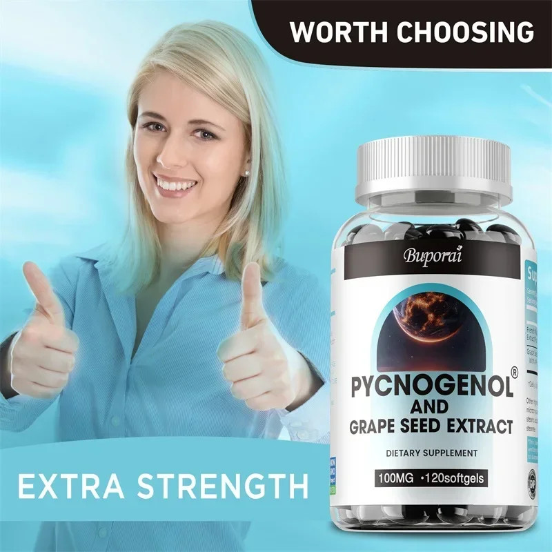 Pycnogenol and Grape Seed Extract 120pcs – Antioxidants,Soothe Skin,Heart Health
