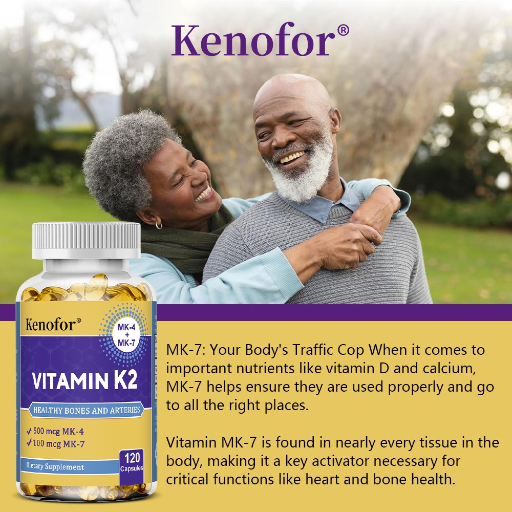 Vitamin K2 (essential MK-4 + MK-7) 30/60/120 Capsules Bones Healthy Support