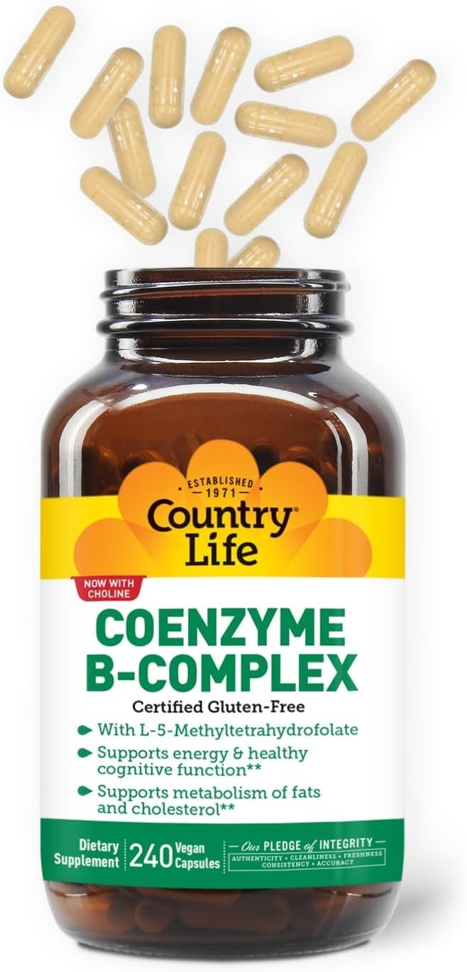 Easy-to-Swallow Coenzyme B-Complex – 240 Capsules for Energy & Cognitive Health