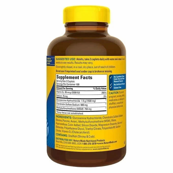 Nature Made Triple Flex Triple Strength 200 Caplets Joint Support Pack of 2