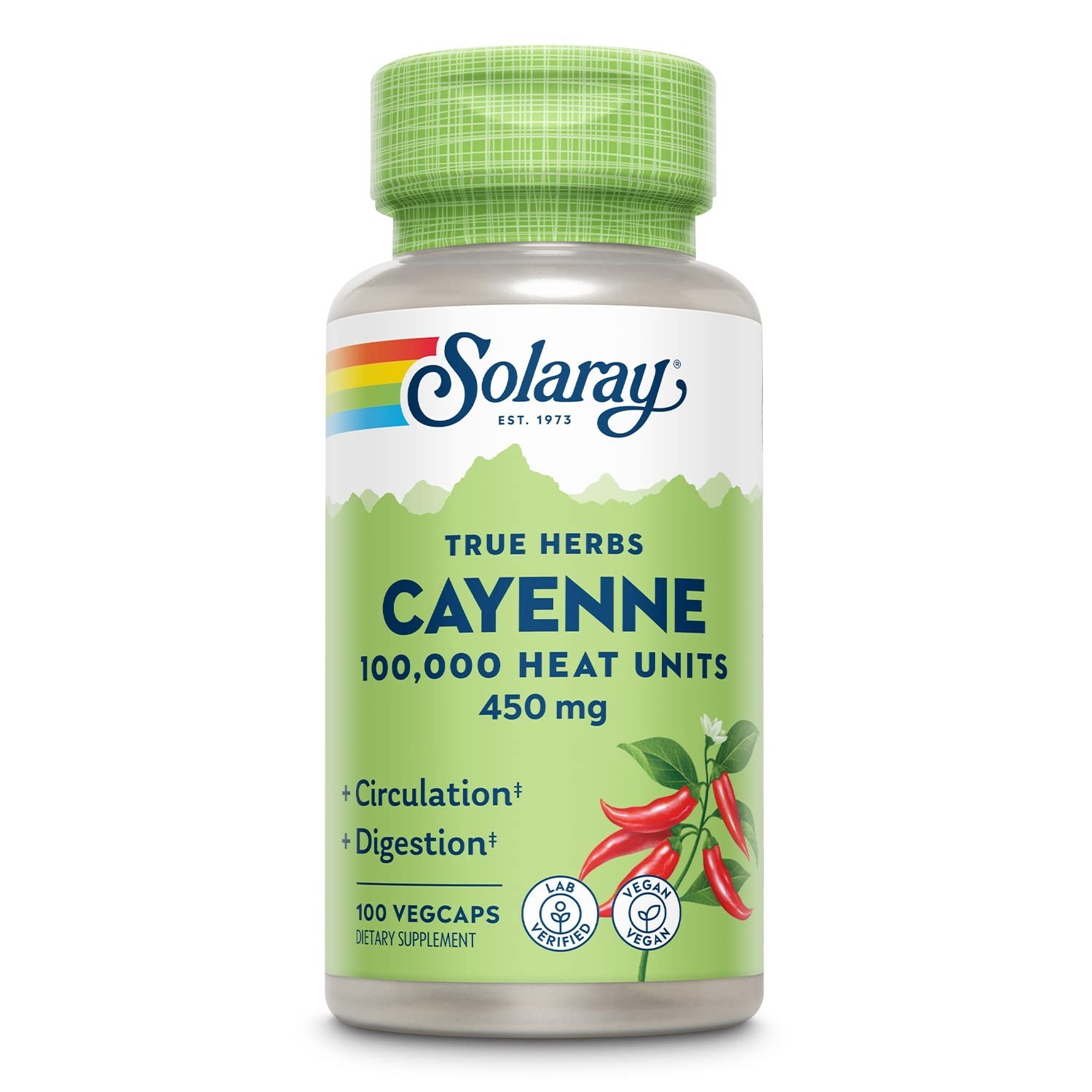 Cayenne Pepper Capsules 100,000 Heat Units – Capsaicin Supplement, 100 VegCaps