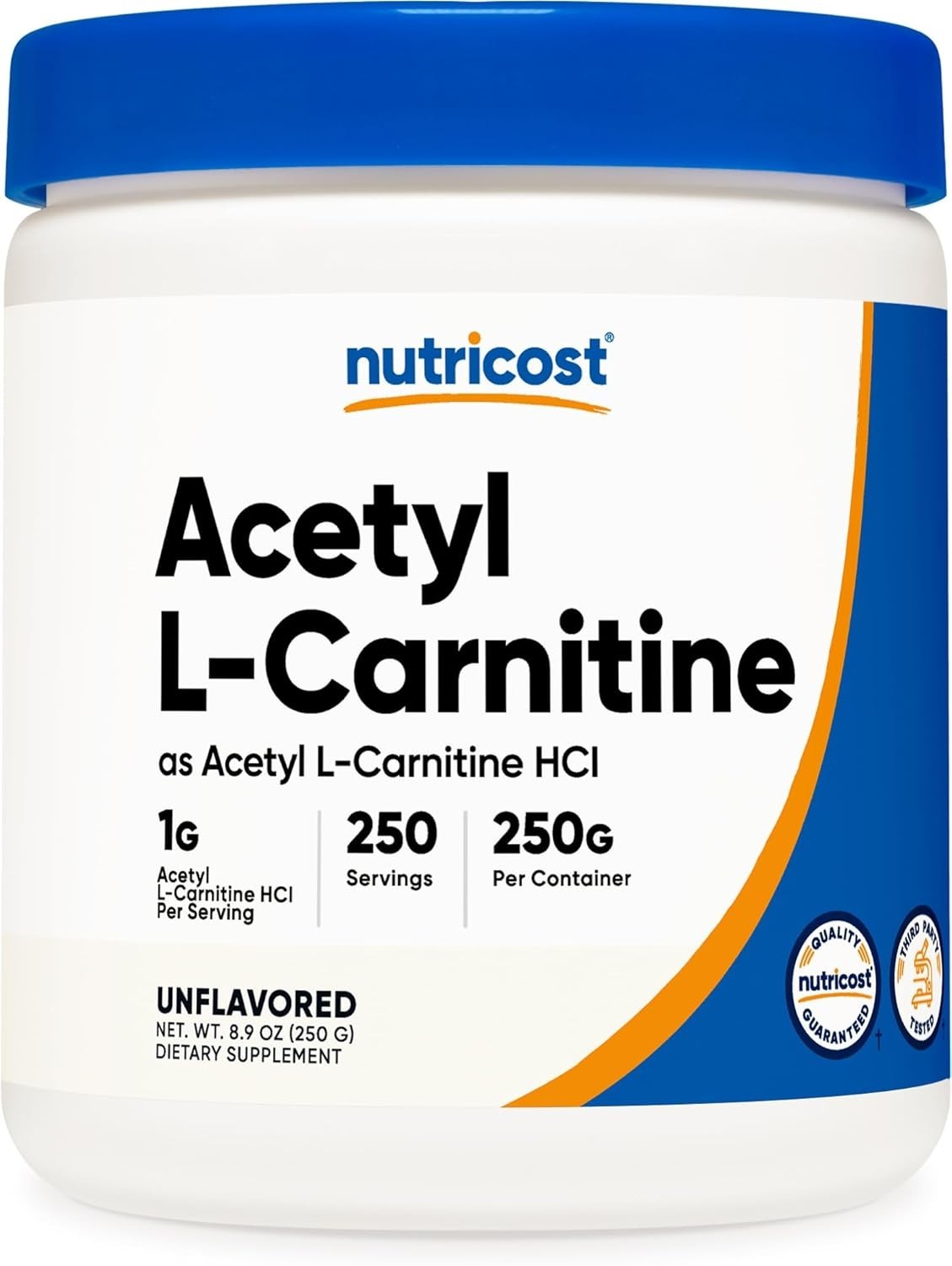 Acetyl L-Carnitine Powder 250g – 1g Serving, Gluten Free, Pure Energy