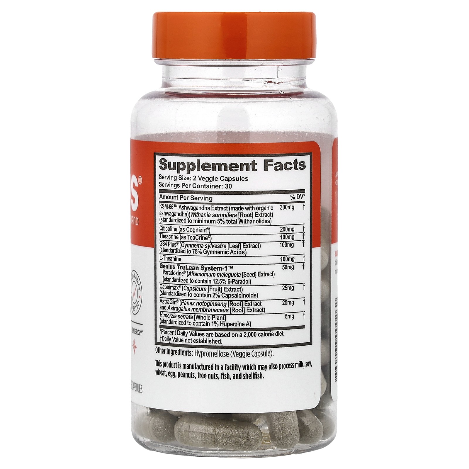 Genius Burn, Caffeine-Free, 60 Veggie Capsules