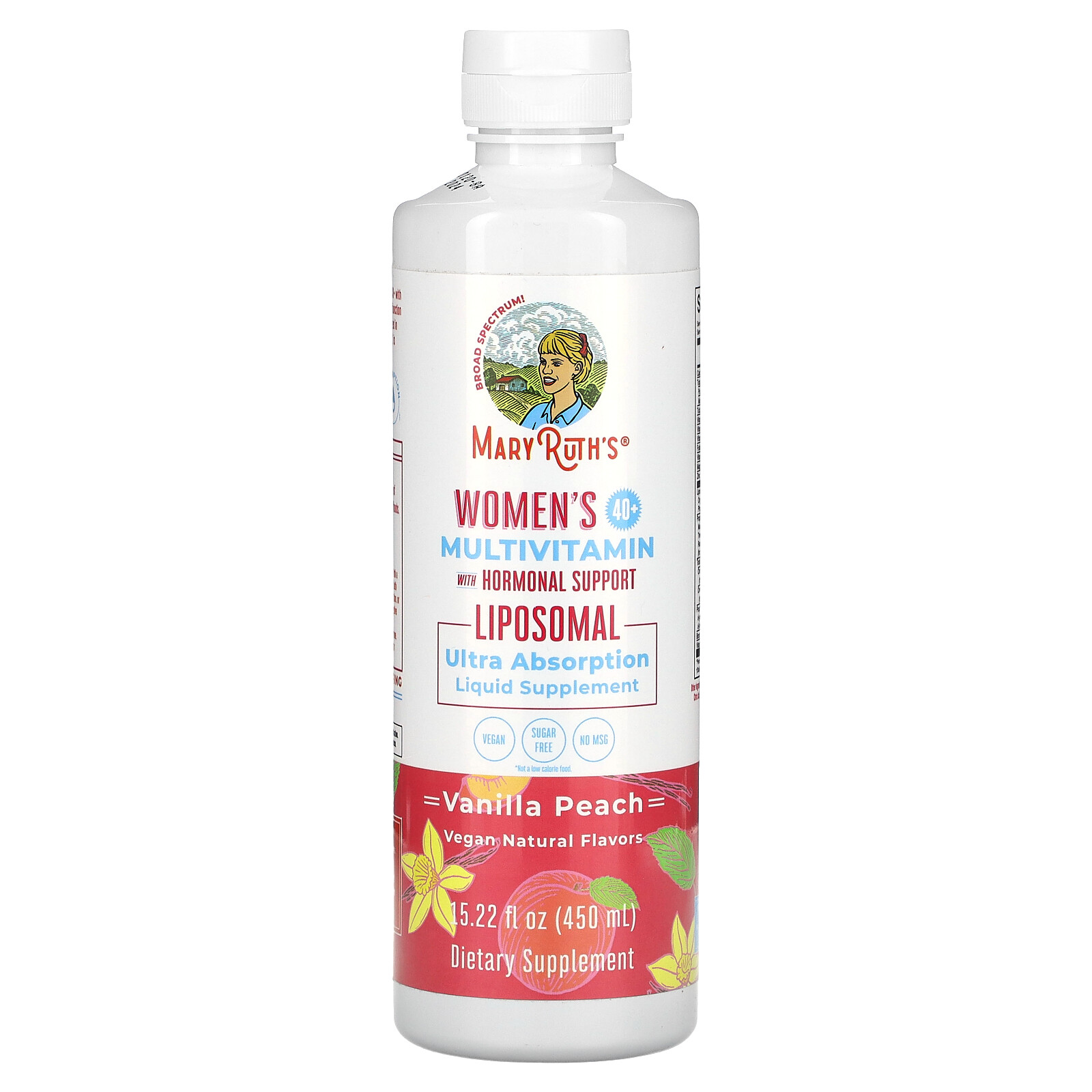 Women’s 40+ Multivitamin with Hormonal Support, Vanilla Peach, 15.22 fl oz (450