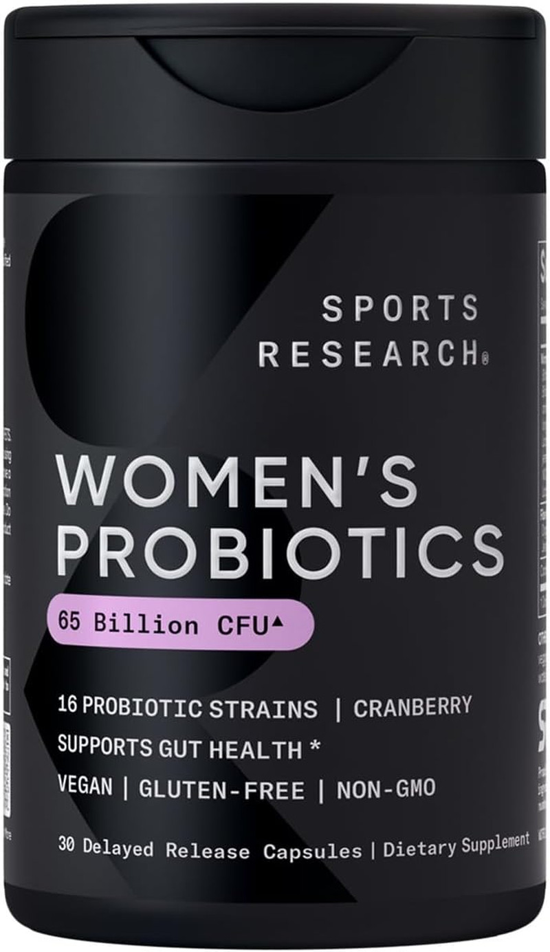 Sports Research Women’S Probiotics with Prebiotics, 65 Billion CFU – Vegan Capsu