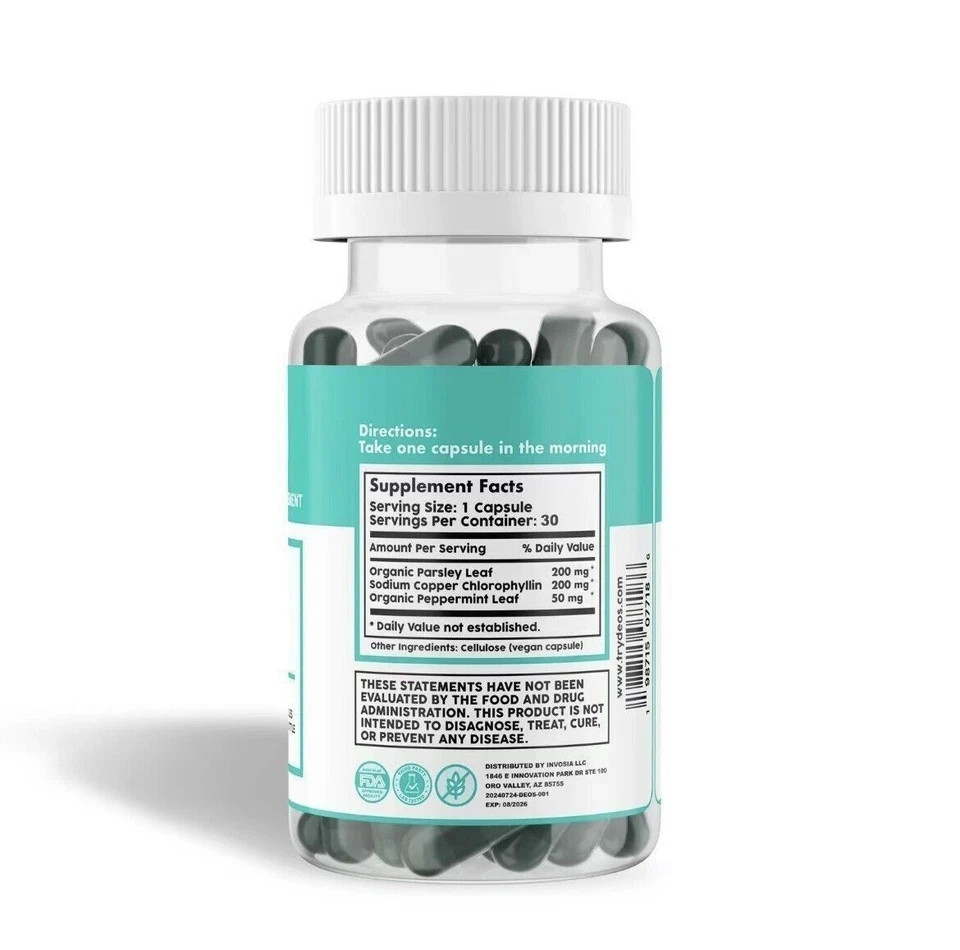 2 PACK DEOS Internal Deodorant Supplement for Full Body Odor Control, 30-Capsule