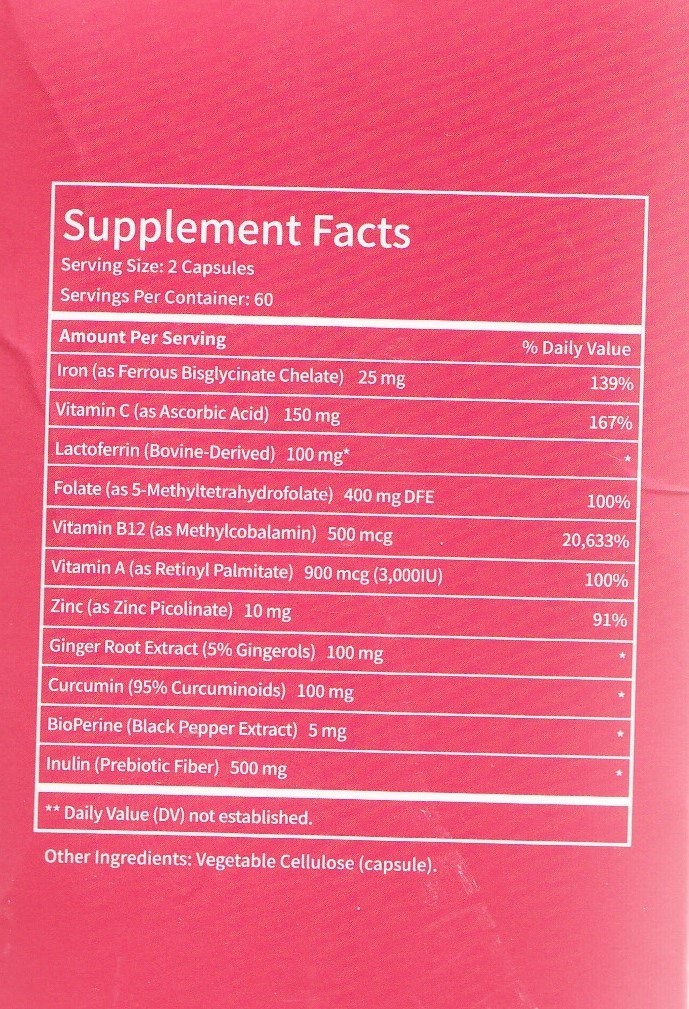 Orobody FerraGlow Iron Ferritin 120 capsules sealed and fresh exp 04/28