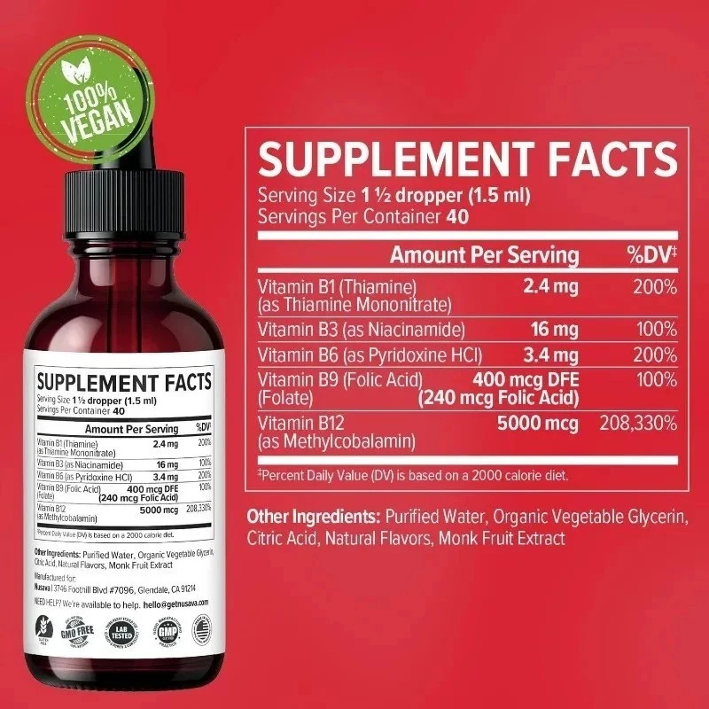 Vitamin B12 Sublingual Vitamin B Complex B 12,Vitamin B12 and B6 Liquid Drops