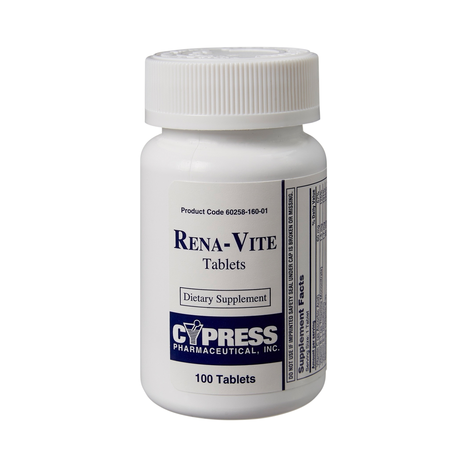 Rena-Vite Vitamin B Tablet 0.8 mg 60258016001 1 Bottle 100 per Bottle