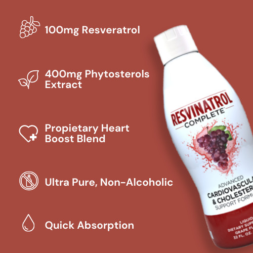 Resvinatrol Complete 32oz Resveratrol Liquid, Heart Health & Cholesterol Support