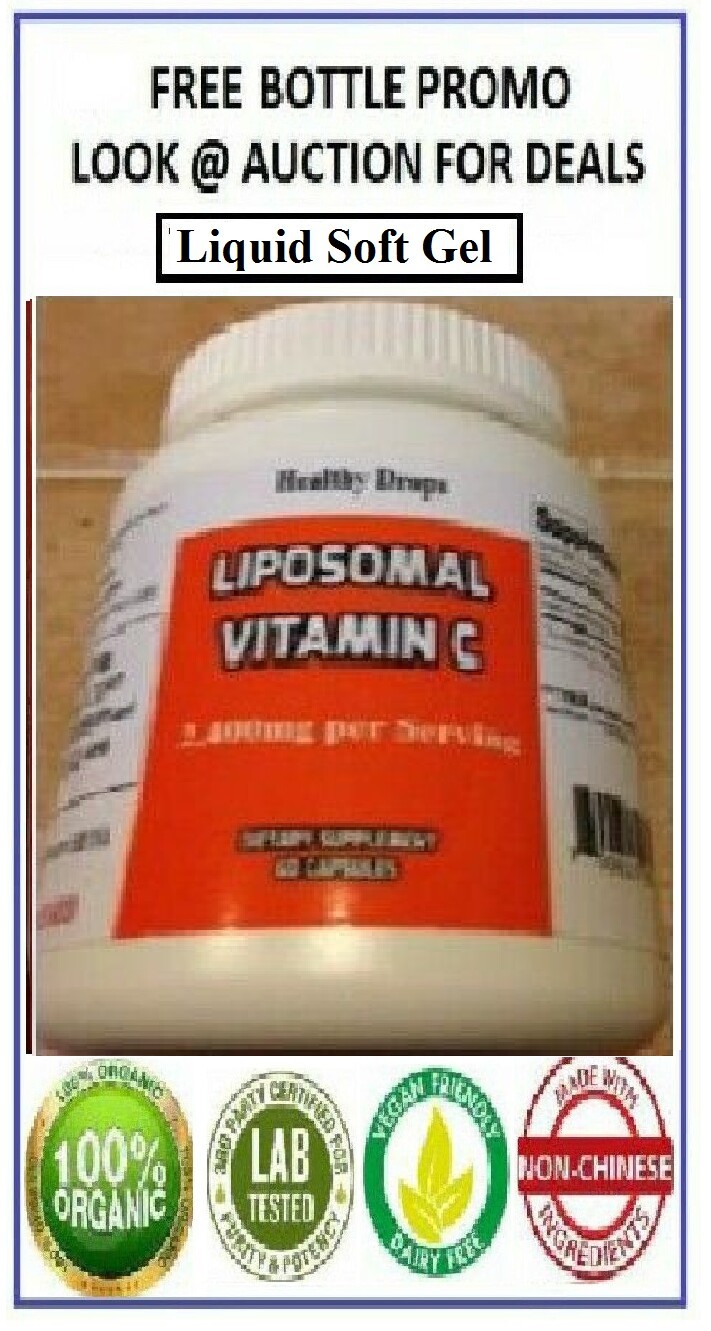 LIPOSOMAL VITAMIN C 3,600mg ORGANIC SOY FREE PURE 60 LIQUID CAPSULES Exp 12/2026