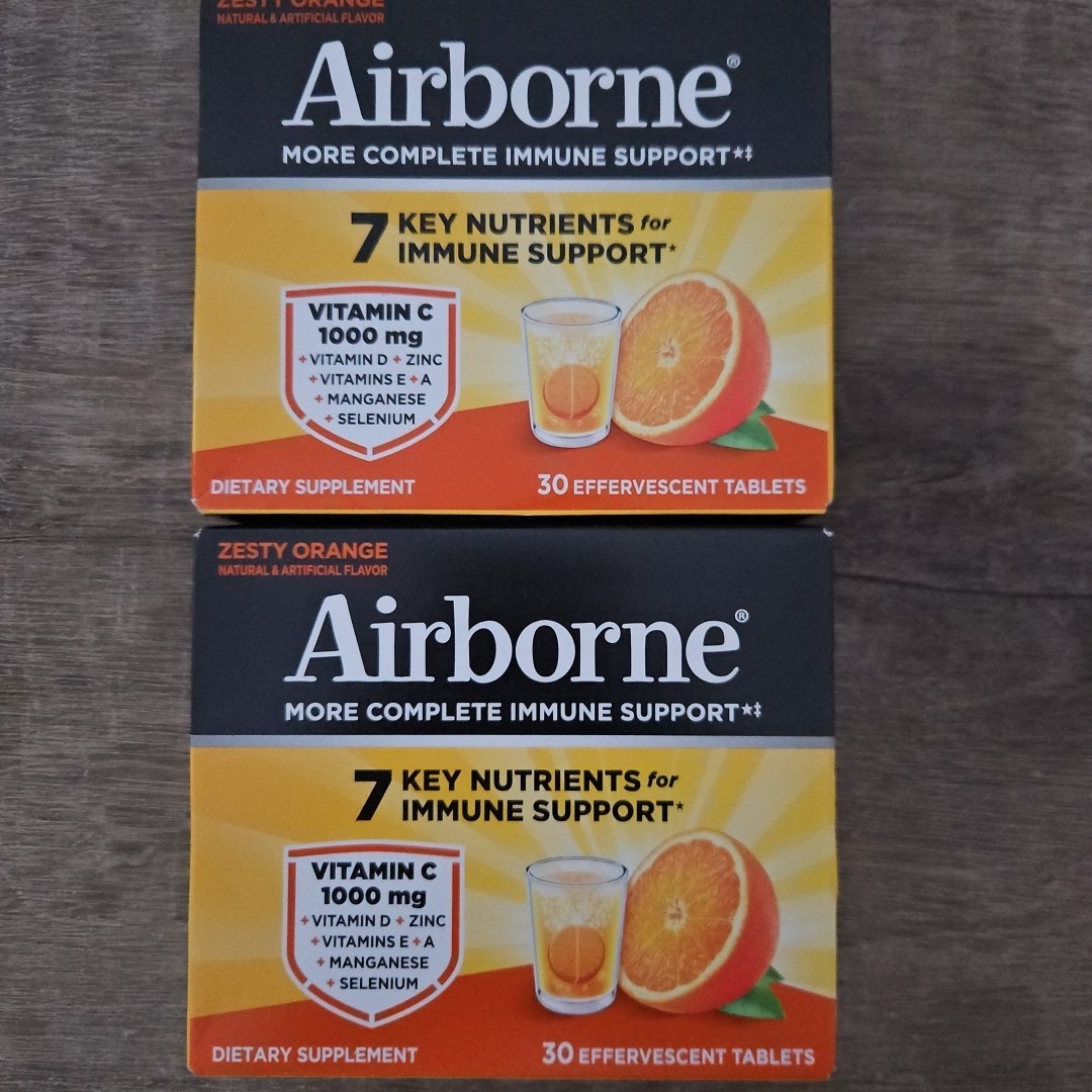 Airborne Triple Pack Effervescent Zesty Orange 30 Tabs X2 Exp 2025+