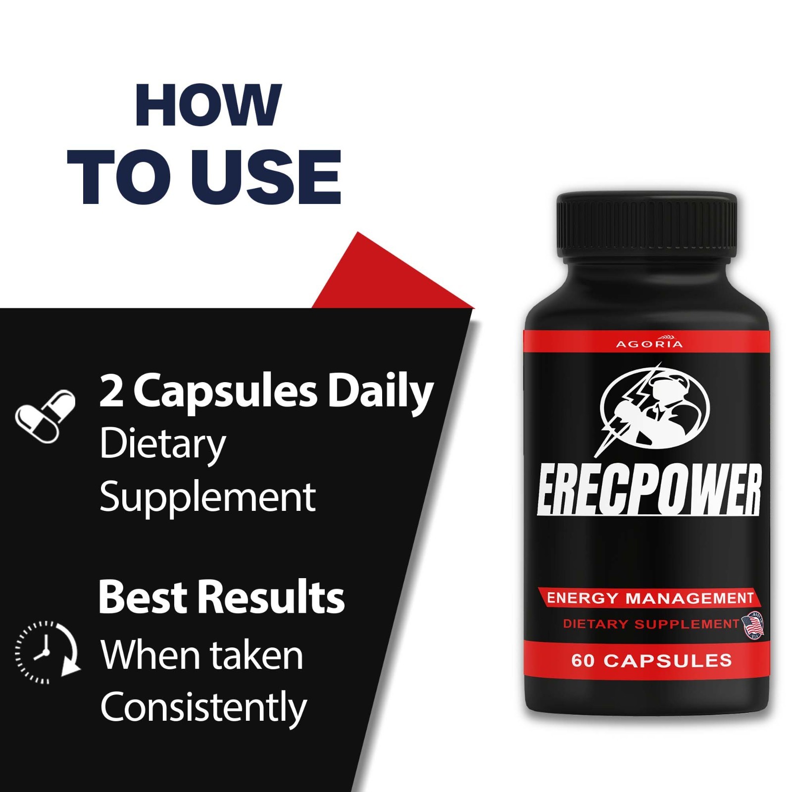 Erecpower Energy Management Multivitamin Health Supplement (300 Capsules) 5-Pack