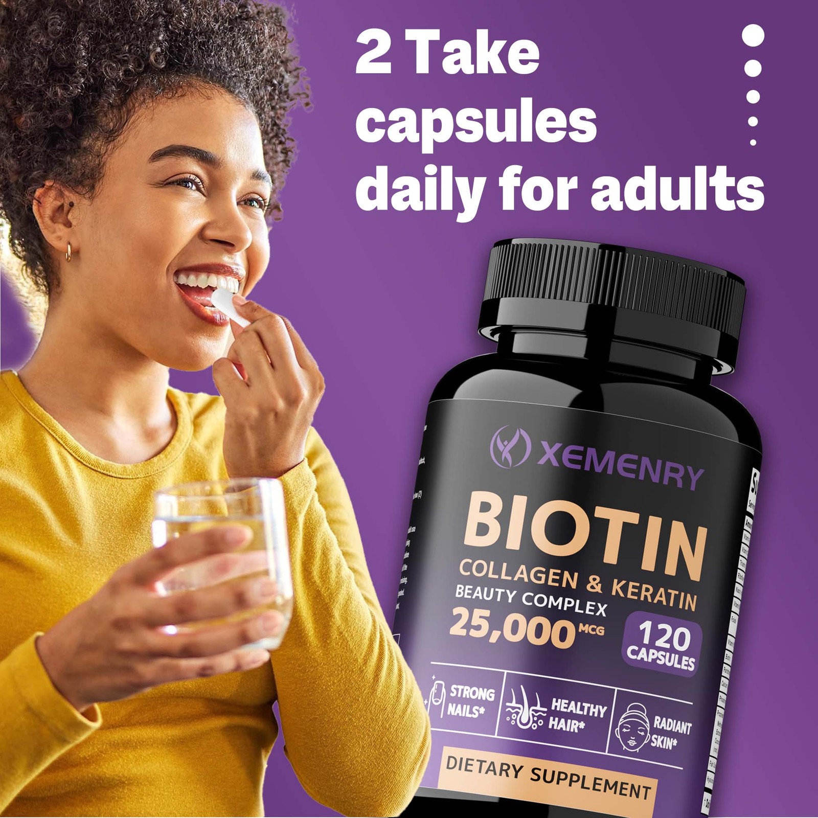 Biotin Collagen & Keratin 120pcs- Anti-Aging, Skin Health, Prevents Hair Loss