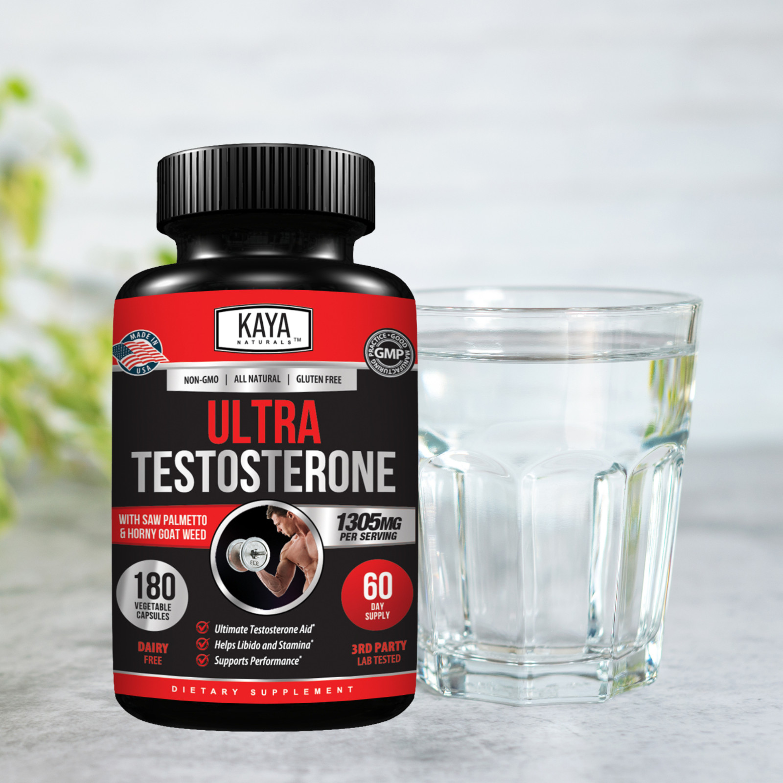 Natural Testosterone Booster 180ct Increase Male Energy Improve Muscle Strength