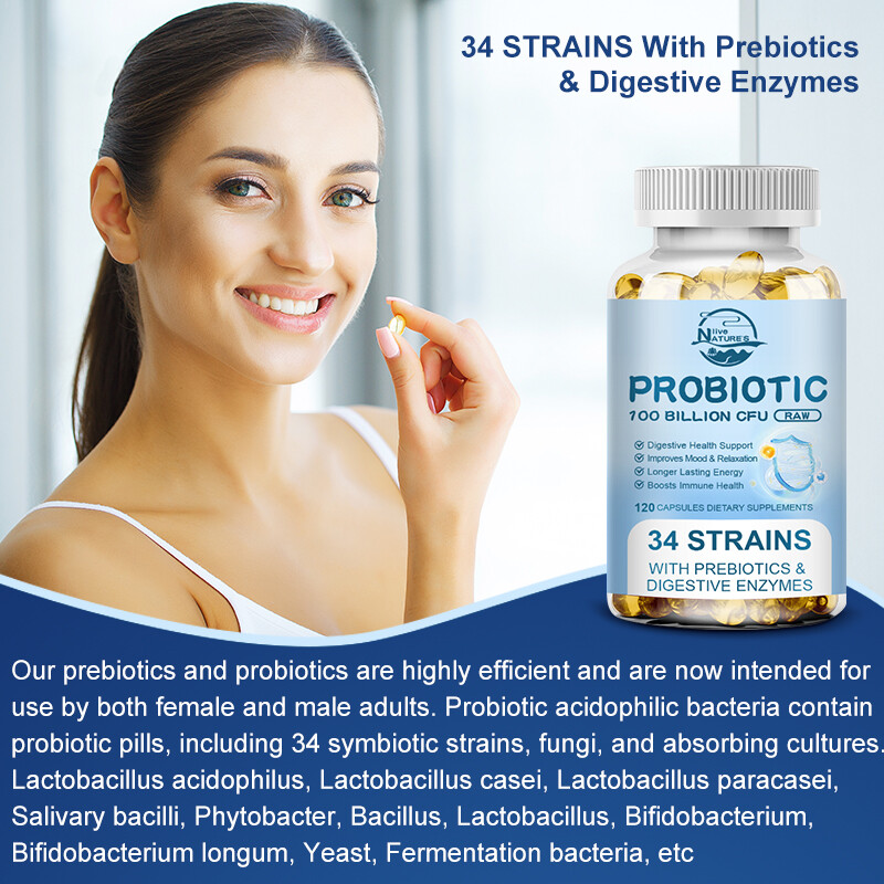 Probiotic 100 Billion CFU – Prebiotics for Digestive & Gut, Bloating Health