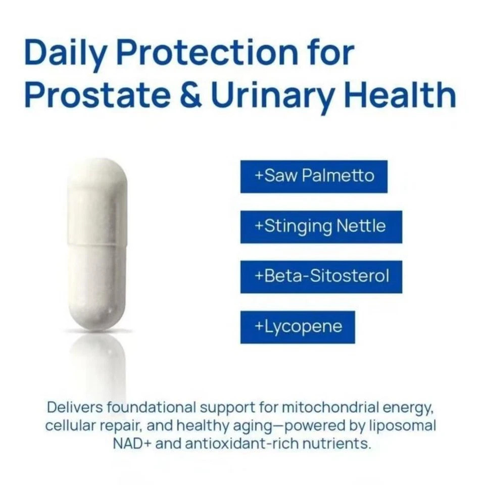 Selerb NADGENIE NAD+ for Men 30ct CoQ10 Energy Prostate Support Supplement