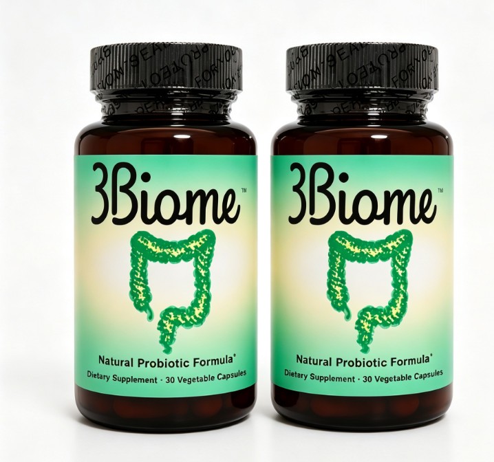 3Biome Natural Probiotic Dietary Supplement Non-GMO & Gluten Free, 30 Vegan Caps