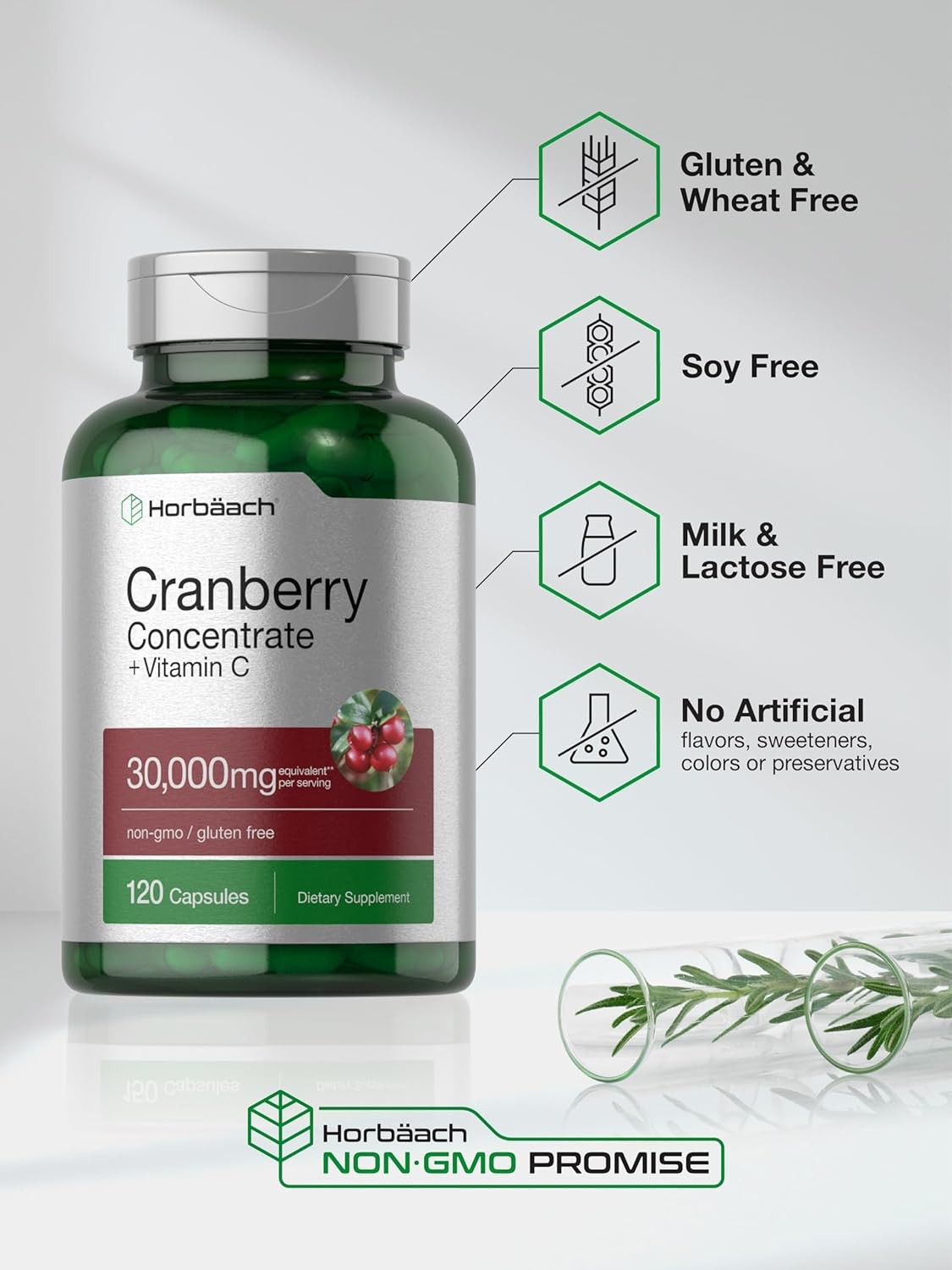 Cranberry Pills | 150 Capsules | 30,000 mg + Vitamin C | by Horbaach