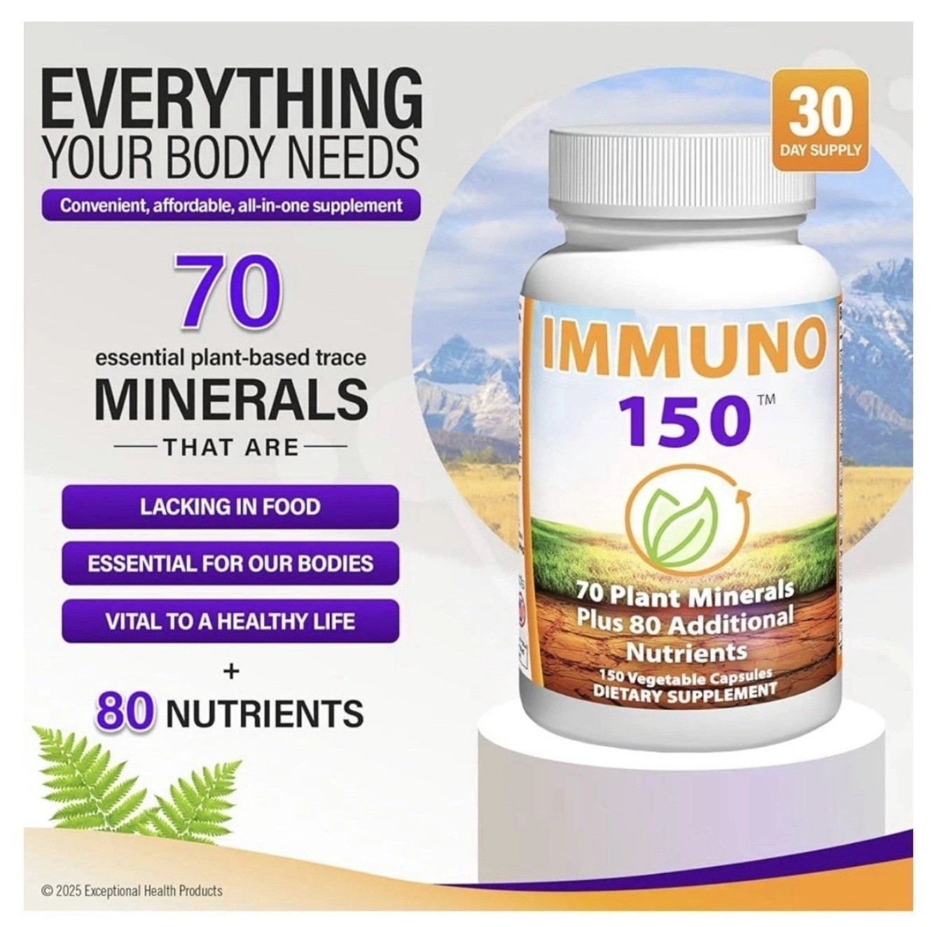 Imm uno 150 Vitamins Minerals 150Veg Capsules Immune Support Supplement