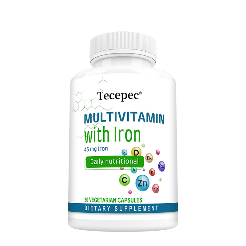 Multivitamin with 45 mg of Iron | Easy to Swallow Capsule | Immune Support