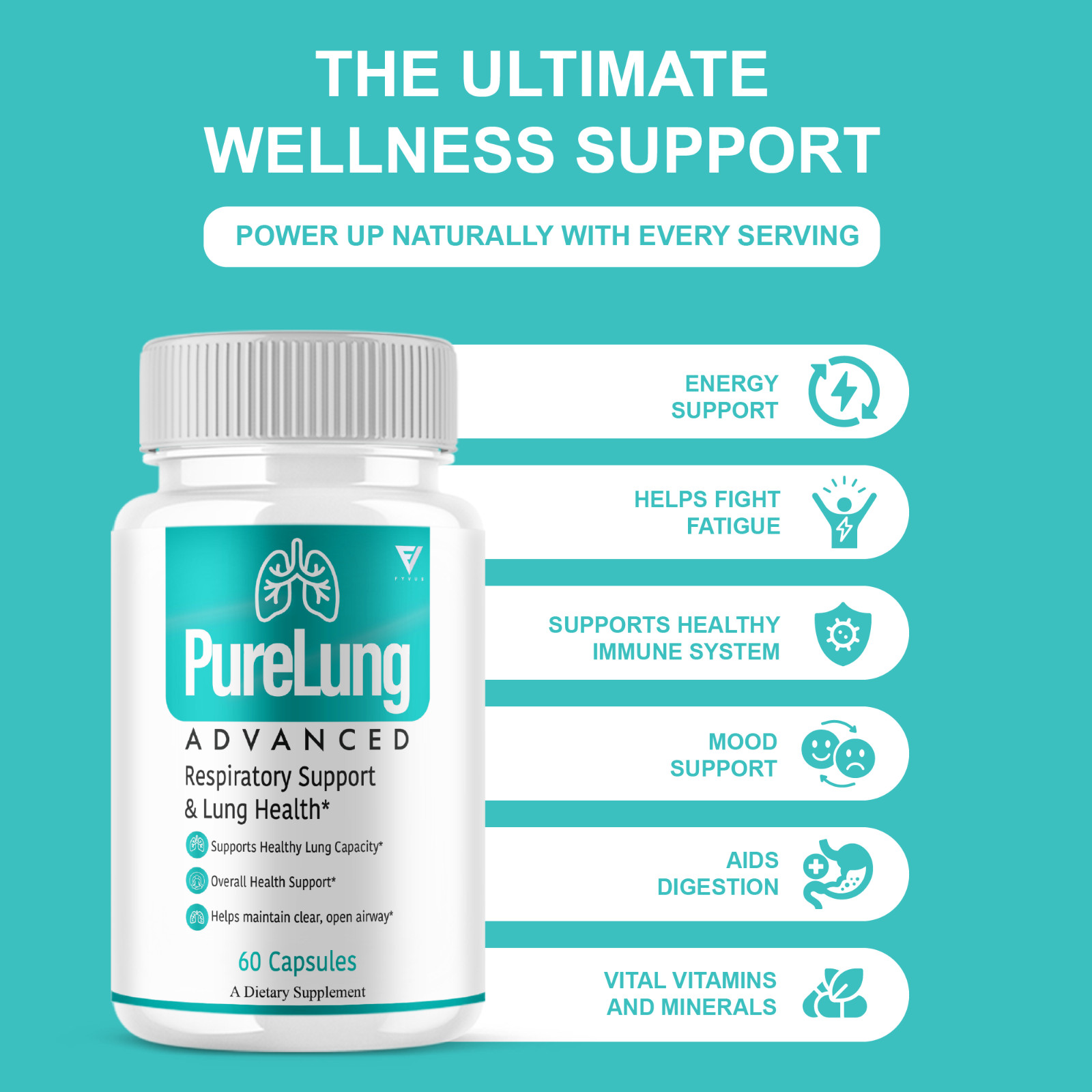(3 Pack) Pure Lung Advanced Wellness Support, PureLung Health (180 Capsules)