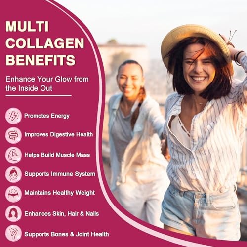 ZEBORA Multi Collagen Peptides Powder Packets with Hyaluronic Acid, Biotin, MCT