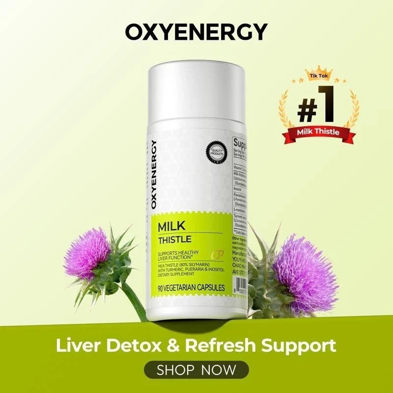 Oxyenergy Milk Thistle Liver Detox & Colon Cleanse,Natural Liver Health Support-