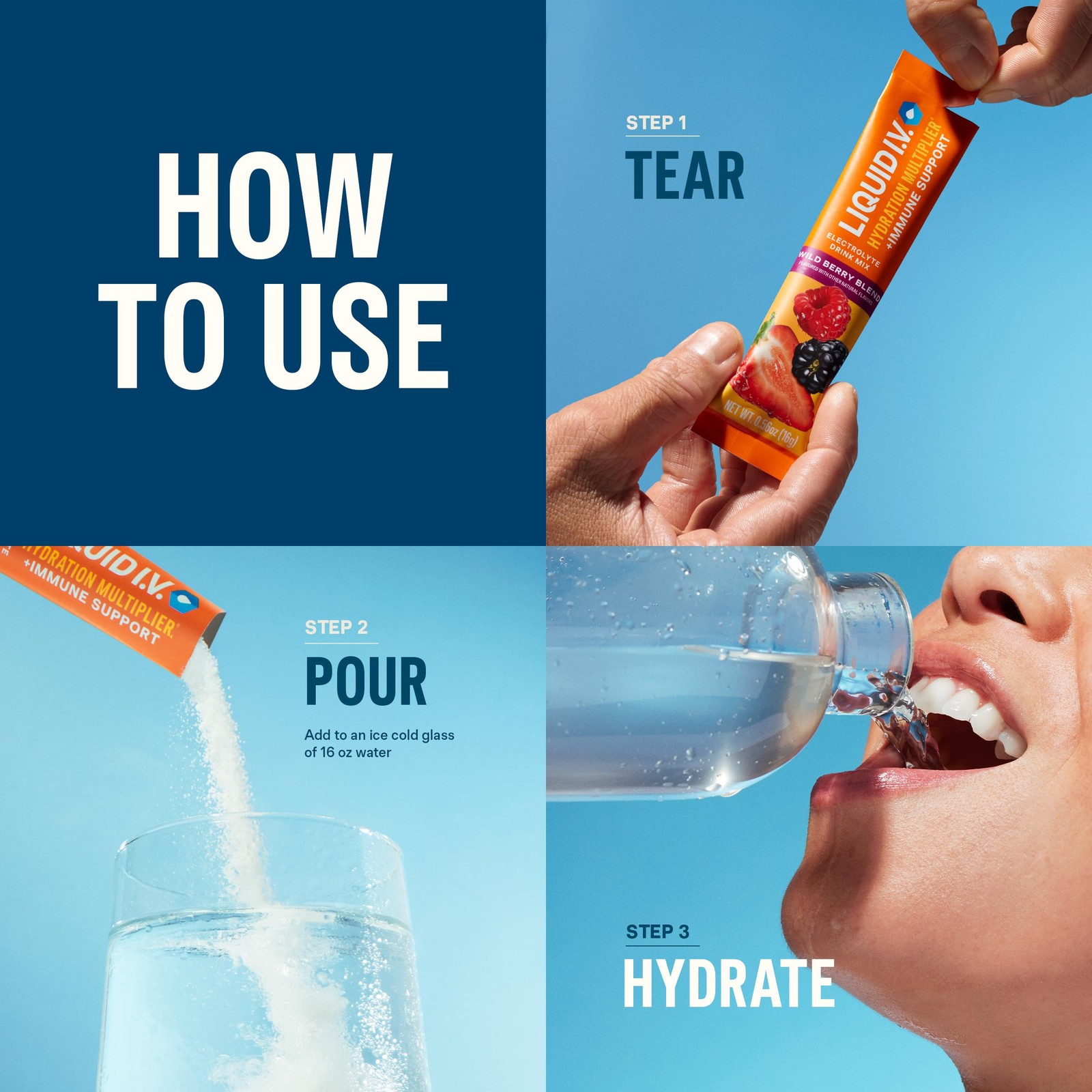 Liquid I.V.® Hydration Multiplier +Immune Support – 0.56 Ounce (Pack of 14)
