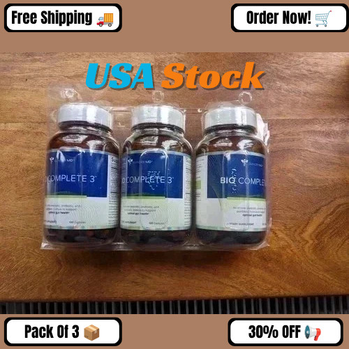 New Sealed Gundry MD Bio Complete 3 Triple Biotic 180 Caps 3 Plastic Bottles
