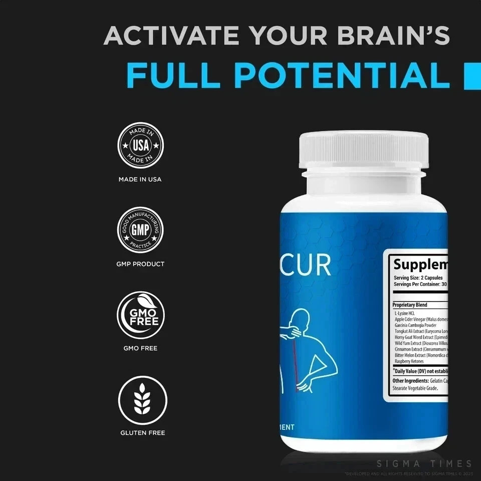 AlphaCur Nerve Wellness Daily Dietary Supplement 60 Count Pack of 3 | Free Ship