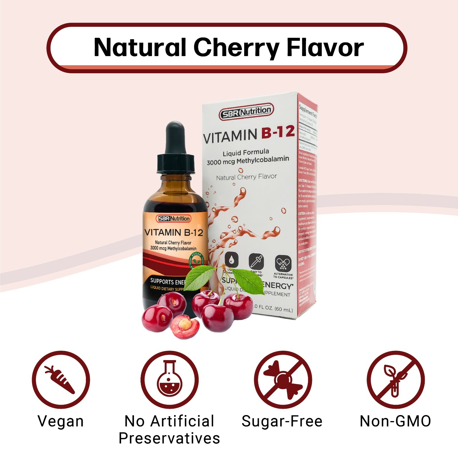 Vitamin B12 Sublingual Liquid Drops Methylcobalamin Vit B 12 3000mcg Per Serving