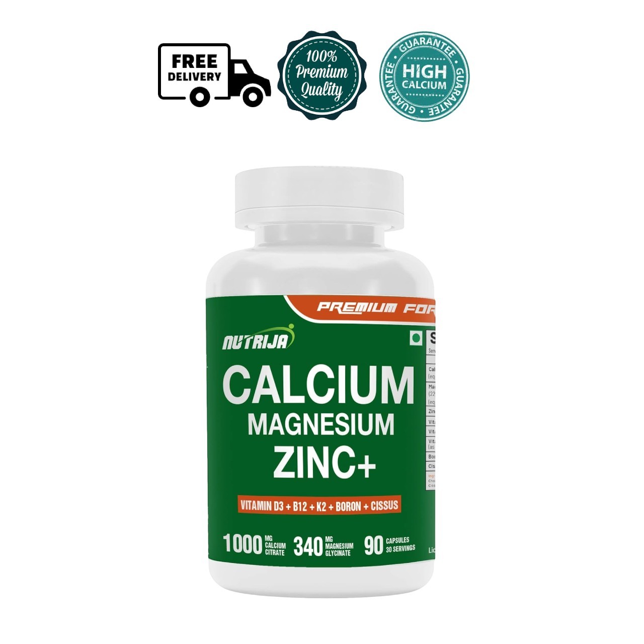 Nutri.Ja Calcium Magnesium Zinc D3 K2 B12 90 Capsules