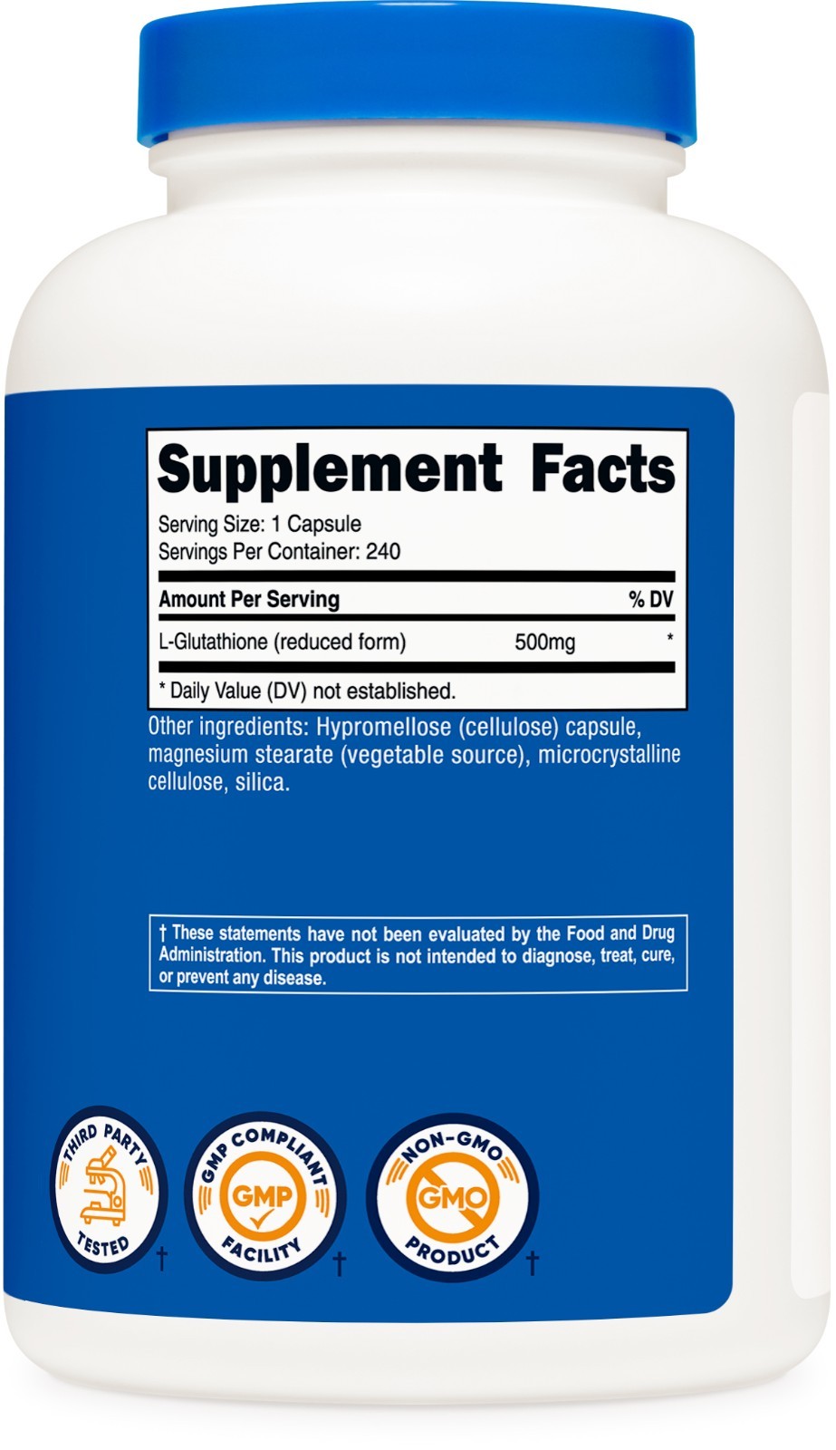Nutricost Glutathione Capsules 500mg, 240 Capsules – Gluten Free, Non-GMO