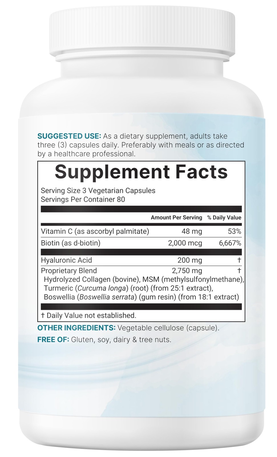 Micro Ingredients Hyaluronic Acid Complex, 240 240 Count (Pack of 1)
