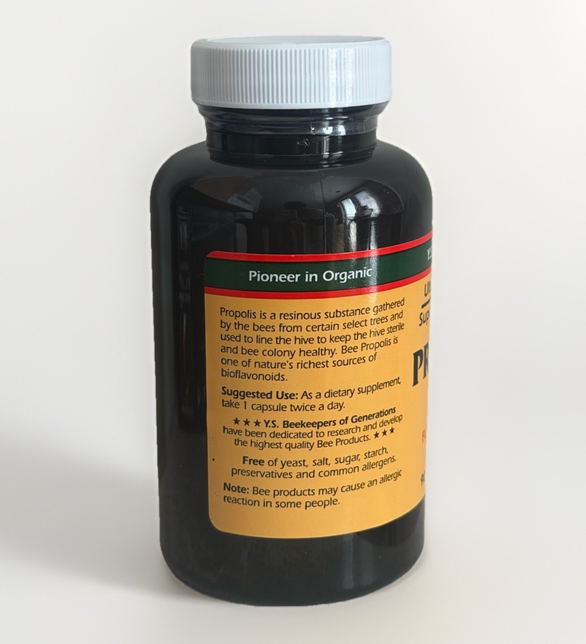 Propolis-Raw Unprocessed 1000mg Y.S. Organic Bee Farms 90 Caps