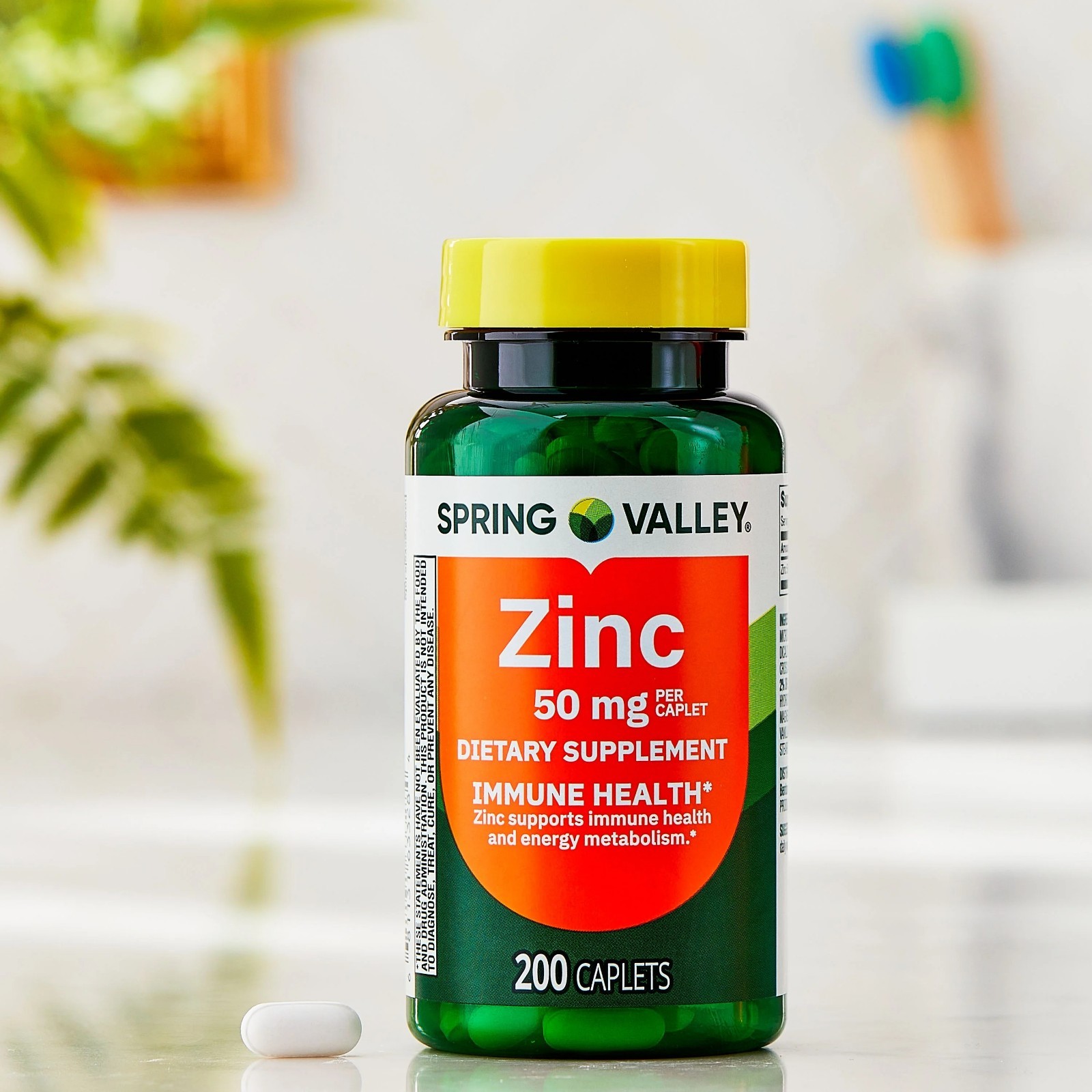 2 pack Spring Valley Zinc 50mg Caplets- 200 Count new free shipping