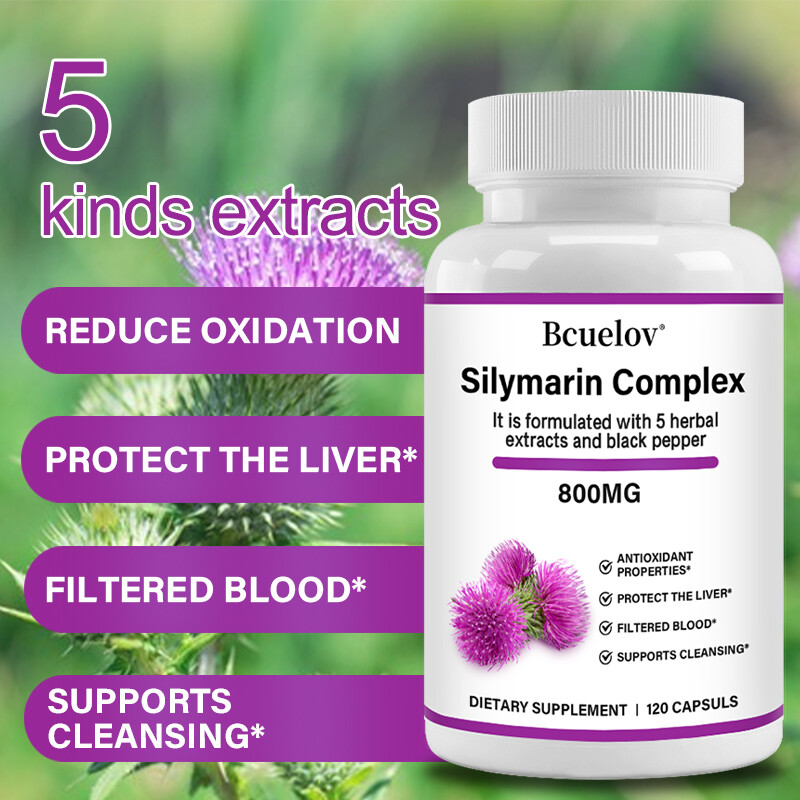 Liver Cleanse Detox Milk Thistle Extracts Silymarin,Artichoke,Dandelion,Turmeric
