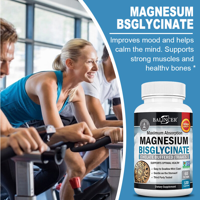 Magnesium Bisglycinate 400mg | 120 Capsules | Buffered Supplement | by Balincer