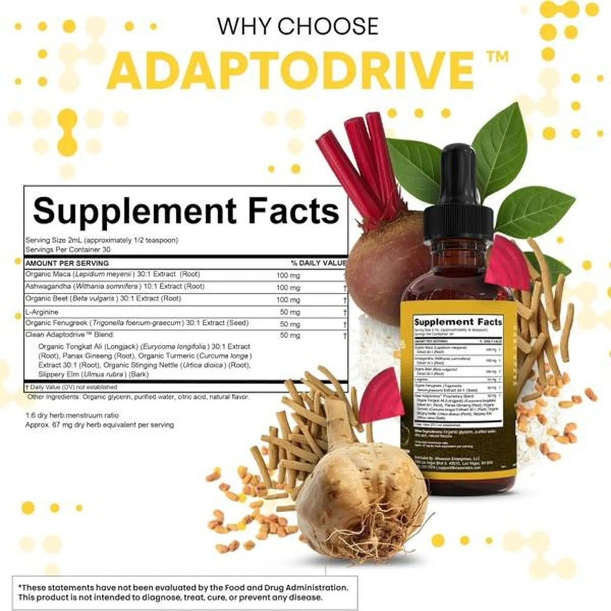 1-3PCS AdaptoDrive Liquid Drops – Energy & Hormone Support W/ Maca & Ashwagandha